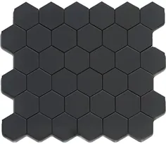 مشکی 2 اینچ شش ضلعی موزاییک مات ، 10 قطعه (10 متر مربع)