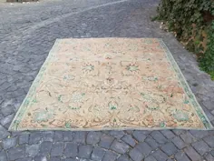 فرش Persian Rug Area، فرش ترکی، 6.2 x 4 ft، فرش آناتولی، فرش Vintage، فرش دستباف، فرش تزئینی، فرش پشمی، شماره: فرش Vintage B718،