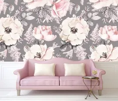 کاغذ دیواری گل گرد و غبار گل کاغذ دیواری گل و گیاه |  اتسی