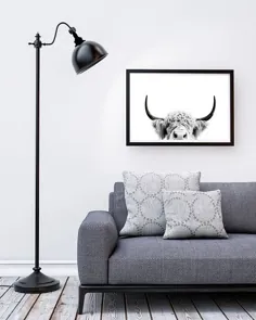 دانلود دیجیتال دیوار حیوانات حیوانات Highland Cow Print Farm |  اتسی