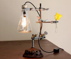 چراغ علوم صنعتی چراغ گلدان میز کار steampunk |  اتسی