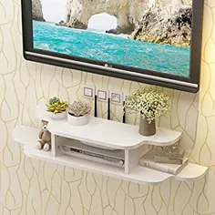 کابینت تلویزیون دیواری / قفسه کنسول تلویزیون پایه روتر تلویزیون مجموعه جعبه بالا قفسه ذخیره سازی چند رسانه ای قفسه دیوار تزئینی قفسه (رنگ: B ، اندازه: 120 سانتی متر)