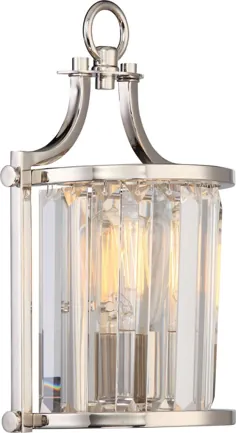 Krys Polished Nickel Crystal Wall Sconce Light 8 "Wx13" H