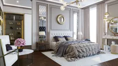 اتاق خواب به سبک نئوکلاسیک |  مدل سه بعدی