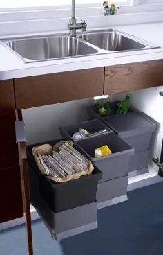ایده طراحی آشپزخانه - سطل آشغال را در کابینت خود پنهان کنید