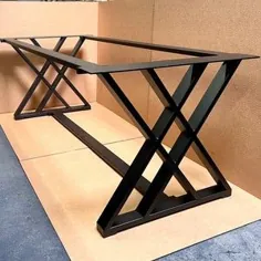 پایه میز ناهار خوری V شکل ، پایه میز صنعتی فوق سنگین ، ست 2 پایه و 4 پرانتز کراس