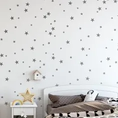 عکاسی دیواری وینیل استار 148 ستاره نقره ای نقاشی دیواری ستاره ای |  اتسی