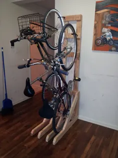 قفسه دوچرخه عمودی از 2x4s