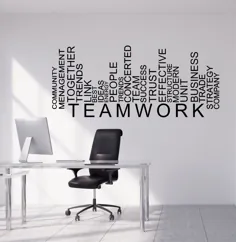 تابلوچسبهای تزئینی Vinyl Wall Decal Work Team Words Business Office Decor (1609ig)