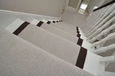 4-064 دونده پله های تخت موج دار فرش استخوان گل ماهی تخت ، دونده های راه پله نصب شده با نوار صحافی ساده