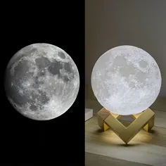 چراغ ماه Mydethun Moon Light Night Night for Kids هدیه برای زنان شارژ USB و کنترل لمسی روشنایی لامپ ماه قمری گرم و خنک (4.7 اینچ)