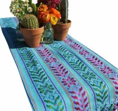Rebozo Serape Aztec Table Runner 80 "توسط 14" مکزیکی.  از بین بسیاری از رنگ ها انتخاب کنید |  eBay
