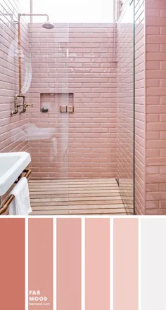 8 طرح رنگی زیبا برای ایده های رنگ حمام - صورتی هلو