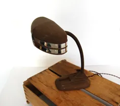 عصر لامپ صنعتی چراغ میز Gooseneck Desk |  اتسی