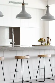 آویزهای صنعتی خاکستری - مدرن - آشپزخانه - طرح جاستین هیو جونز