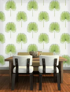کاغذ دیواری Fan Palm - Green Botanical - توسط Sanderson - 216636