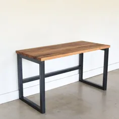 میز چوبی اصلاح شده / میز چوب انبار صنعتی / مدرن |  اتسی