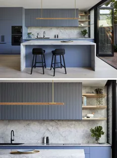 آشپزخانه آبی گرد و خاکی ، تنهایی را در این خانه بازسازی می کند
