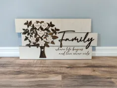 درخت خانوادگی شخصی ، تابلو هنری چوبی یادگاری ، هدیه ای برای او ، هدیه ای سفارشی برای مادر و پدر ، نام های مادربزرگ ها ، روز مادر
