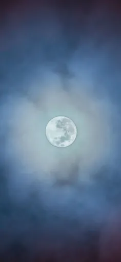1125x2436 ابرها، ماه، تصویر زمینه شب