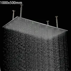 سقف نصب شده دوش بارانی لوازم جانبی حمام سر دوش بارش باران 1000 * 500 جلا دوش بزرگ تاشو 304 فولاد ضد زنگ | سر دوش |  - AliExpress