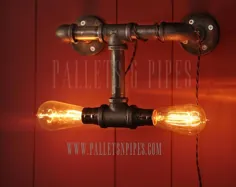 دیوارکوب لامپ حصیری صنعتی ادیسون با سبک آنتیک |  اتسی
