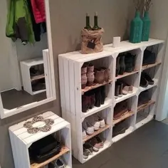 مجموعه ای از 5 قفسه کفش OBSTKISTEN با تخته میانی جعبه های چوبی شعله ور Apple Box وسط صفحه قفسه دیواری دیوار چوبی تزئینات روستایی Shabby