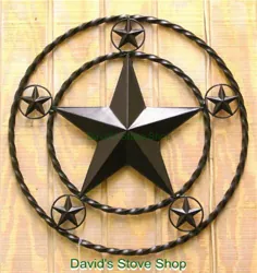 18 "Metal Art 3D Texas Star Western Ranch Decor Steel Powder پوشش داده شده
