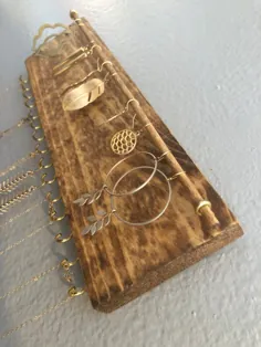 نگهدارنده جواهرات دارنده گوشواره دیواری طلا و جواهر |  اتسی