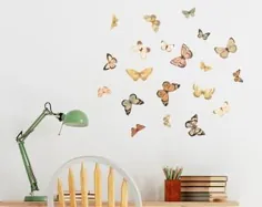 3d butterfly wall art 192PCS Metallic shimmer Shaded Effect |  اتسی