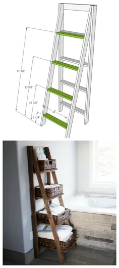 قفسه نردبان چوبی