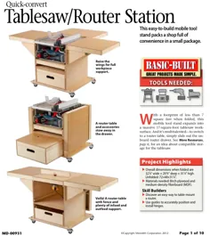طرح تبدیل نجاری سریع Tablesaw Router Station