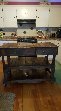 Pallets Made Kitchen Island - ایده های آسان پالت