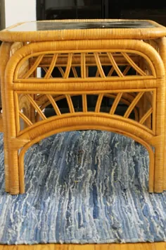 نقاشی مبلمان چوب خیزران و بامبو - خانه حصیری