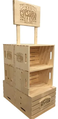 محصولات و قفسه های نمایش محصولات فروشگاه خرده فروشی چوبی Rustic - بازرگانان / پایه های کف نمایش چوب برای محصولات خرده فروشی