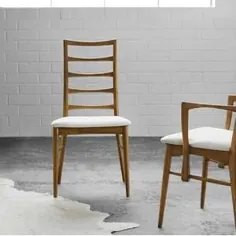 صندلی عقب نردبان دانمارکی به رنگ قهوه ای