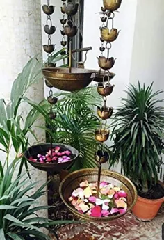 آویز برنجی آویز نگهدارنده چراغ چای کاسه دیواری طلایی و گلدان گل برای دکوراسیون منزل (بسته 1 عددی)