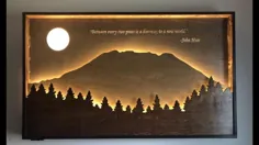 دکور کوه - نور هنر کوهستان |  درختان |  شبح |  ماه |  گزینه های شخصی سازی