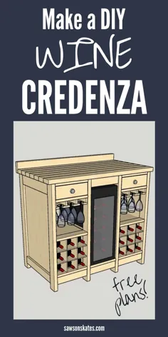 نوشیدنی Credenza DIY با یخچال (طرح های رایگان)