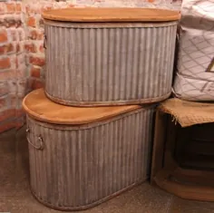 سطل ذخیره سازی بیضی گالوانیزه ، مجموعه ای از 2