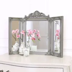 آینه میز آویز طلای ناراحت مدرن Shabby Chic Trifold ایستاده آزاد |  eBay