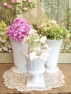 گلدان شیشه ای شیر مخصوص گلدان گلدان گلدان گلدان شیشه ای شیر سفید |  اتسی