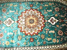 فرش ایرانی 2.5'x4 'فرش ترکمن قبیله 100٪ ابریشم 600 kpsi سبز فیروزه ای جدید