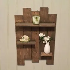 Rustic Pallet Shelf Wood Sheft Pallet Wall Large Rustic |  اتسی