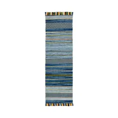 دونده فرش آبی گلیم آبی مراکشی 67x220cm آبی |  اتسی