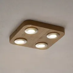 چراغ سقفی LED لامپ 4 لامپ Sunniva ، چوب بلوط