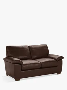 مبل چرمی John Lewis & Partners Camden Medium 2 Seater، Dark Dark، Nature Brown در John Lewis & Partners