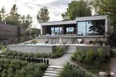 house خانه دریاچه معاصر از بتن با استخر شنا〛 ◾ عکس ◾ ایده ها ◾ طراحی