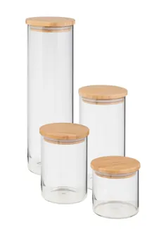 Honey-Can-Do |  ست شیشه نگهداری درب بامبو 4 تکه |  Nordstrom Rack