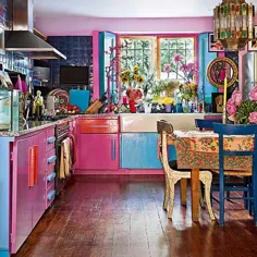 آشپزخانه الکتریک صورتی و آبی |  تزئین |  خانه ایده آل